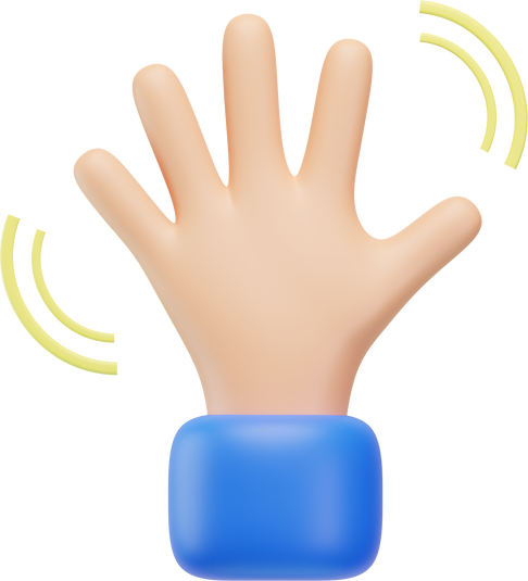 Waving Hand Gesture 3D Illustration